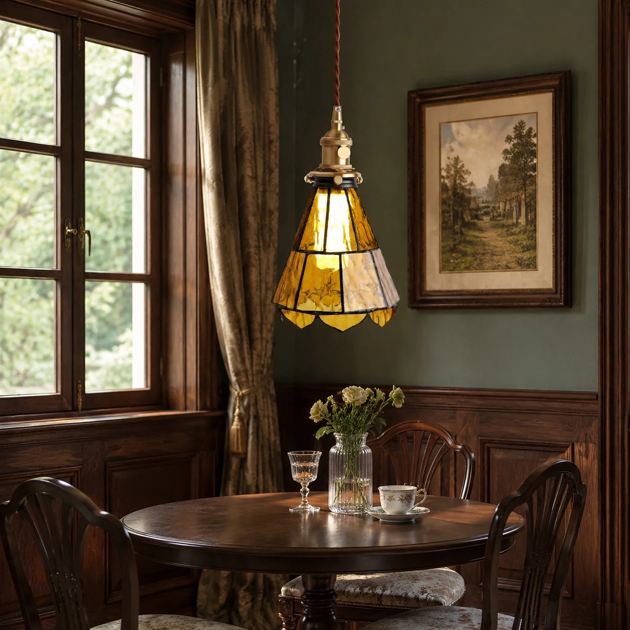 French country ripple glass light fixture