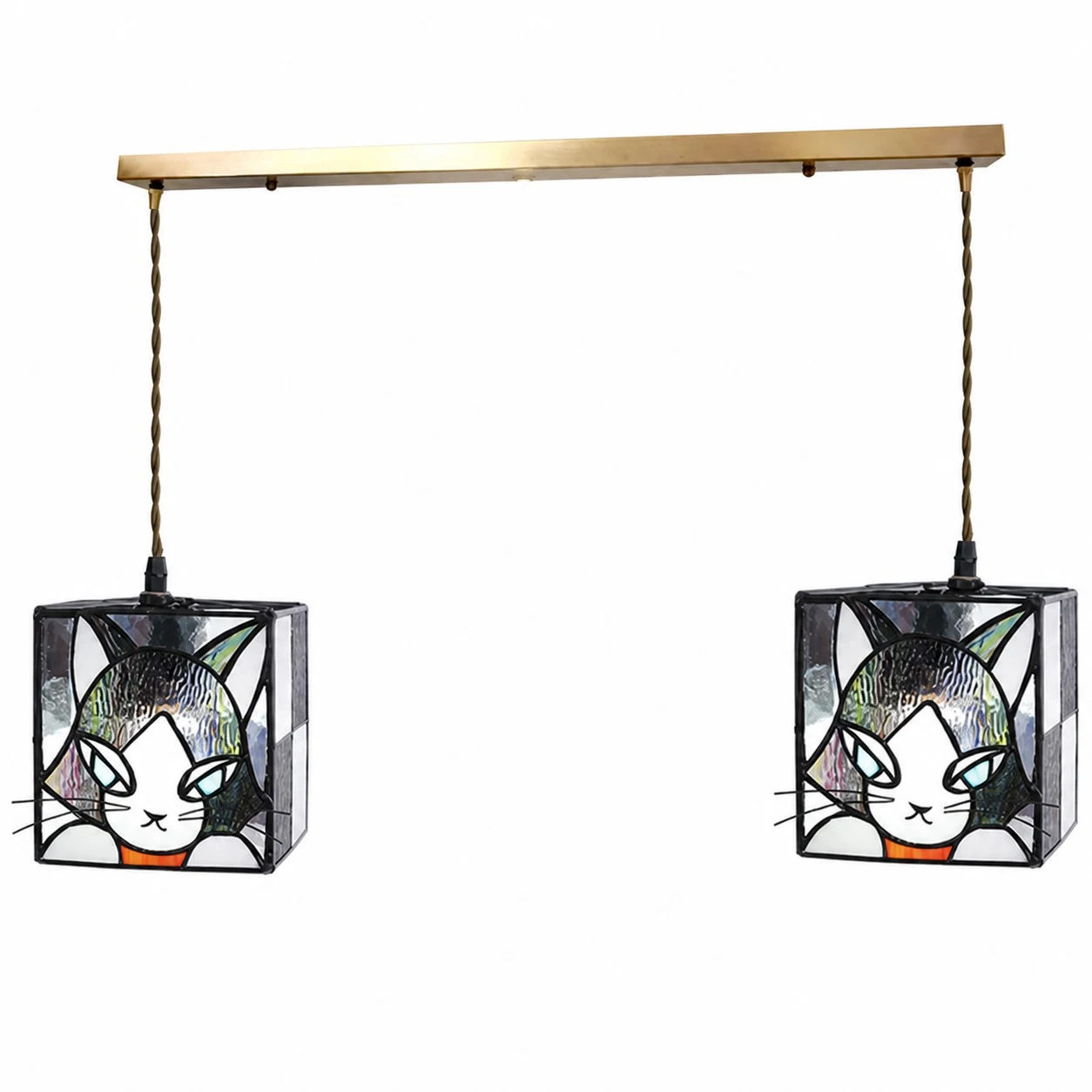 stained glass cat pendant light SKU option