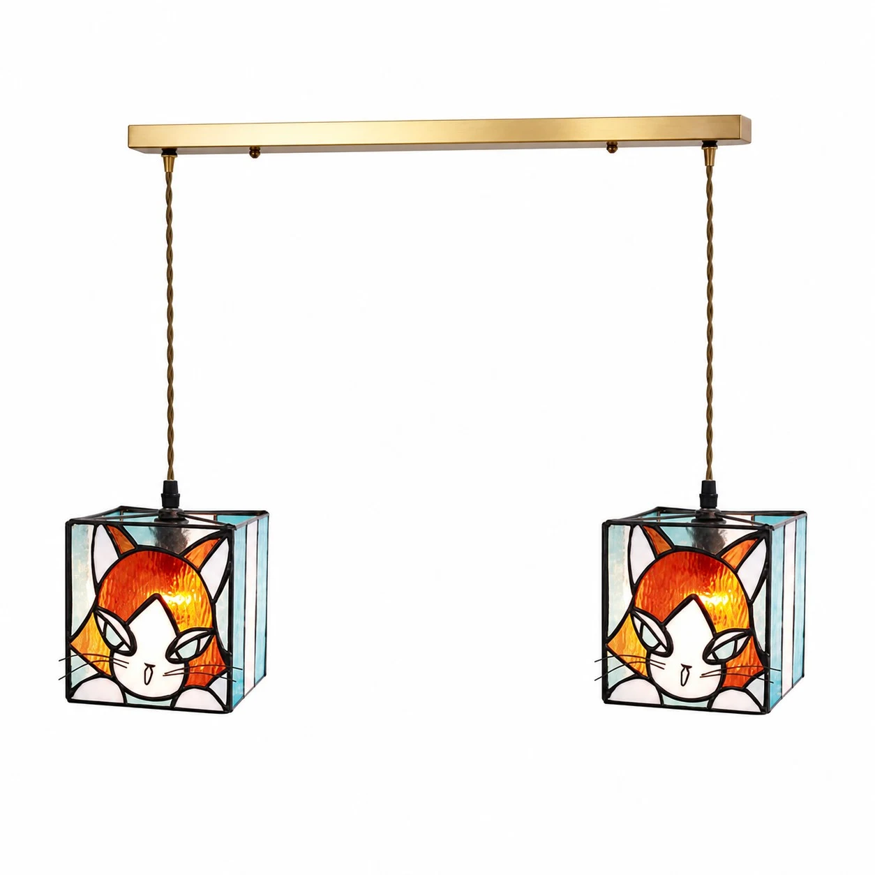 stained glass cat pendant light SKU option