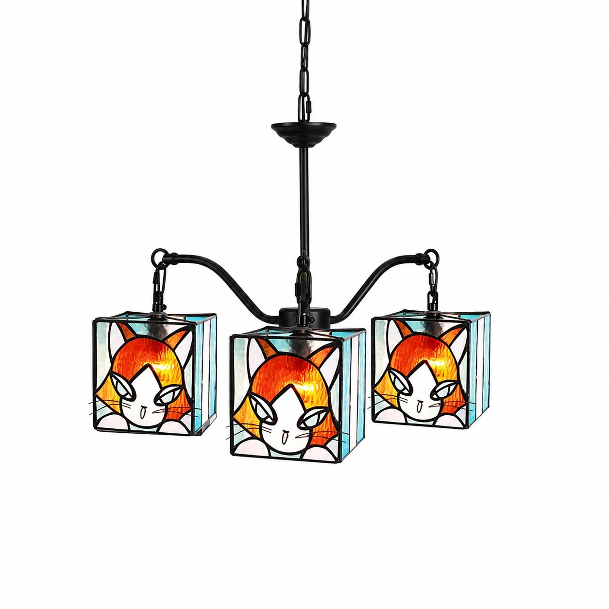 stained glass cat pendant light SKU option