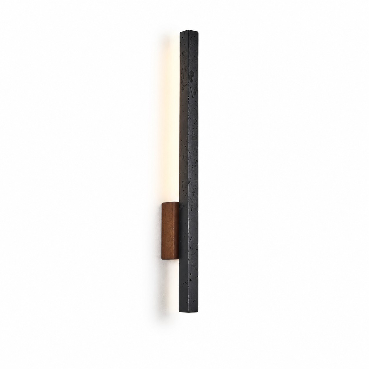 Linear Travertine And Wood LED Wall Light