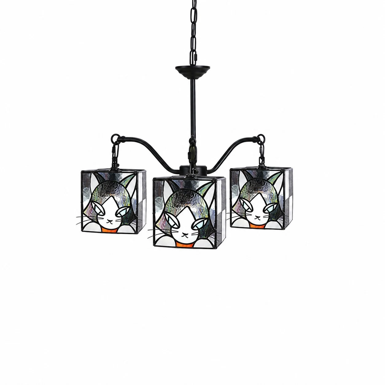 stained glass cat pendant light SKU option