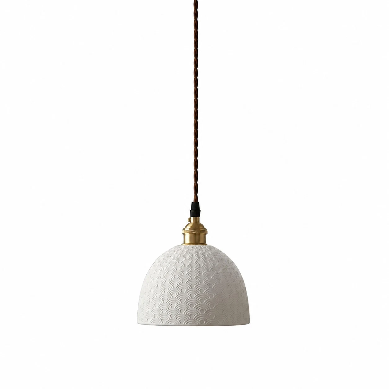 Lampa wisząca ceramiczna z mosiądzu w kolorze białym z misą Cloud