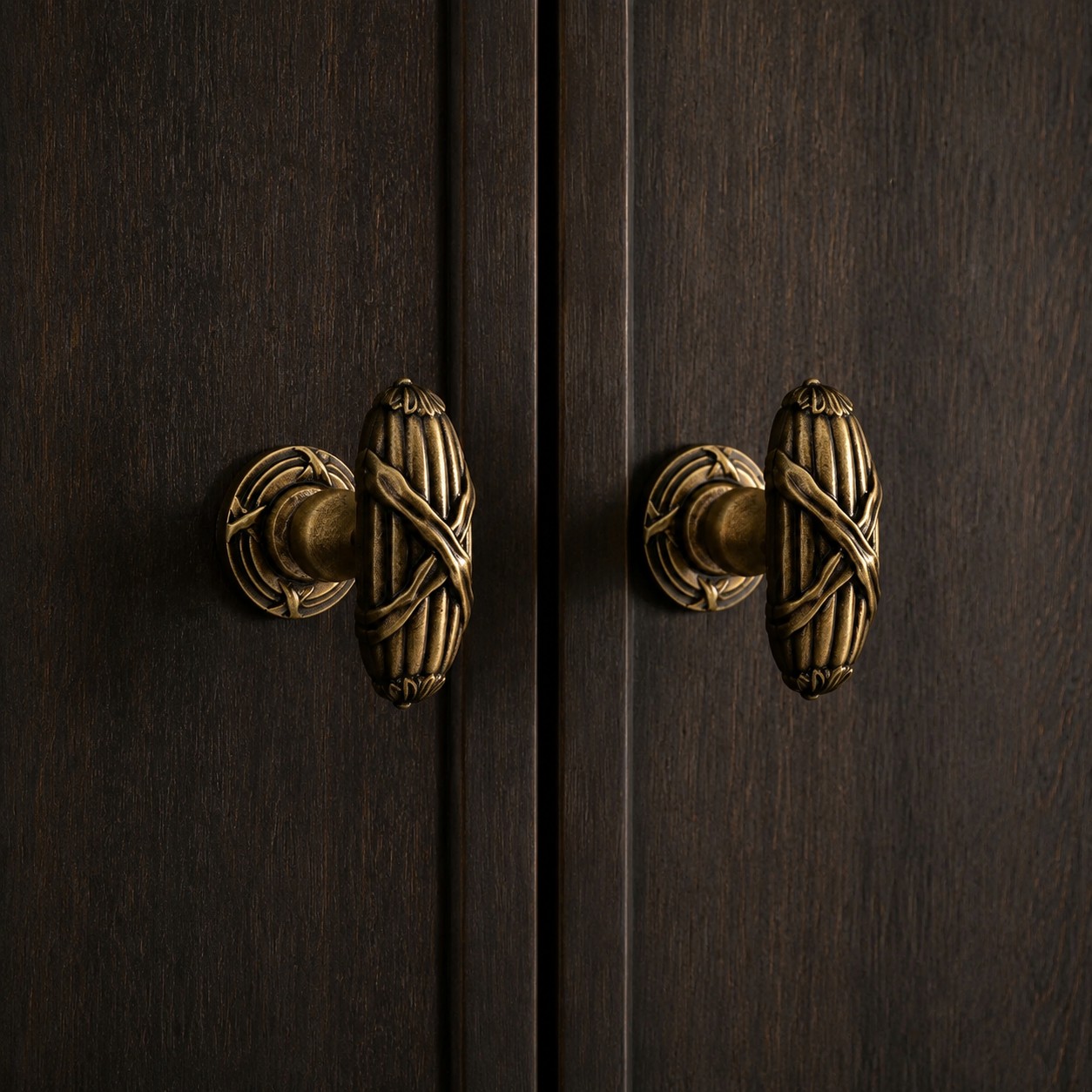Antique Brass Leaf Cabinet Knob