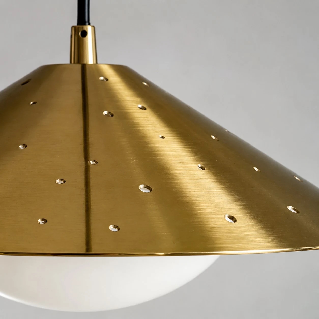 detail brass perforated metal shade