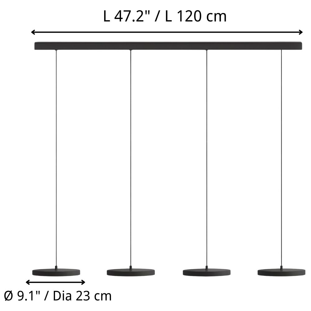 Größendiagramm für Anhänger mit vier Köpfen