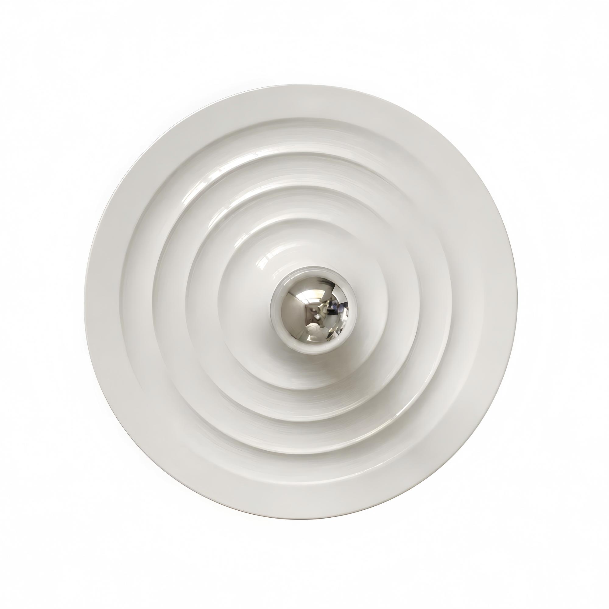 Ripple Type / White Space Age Disc Ceiling Lamp