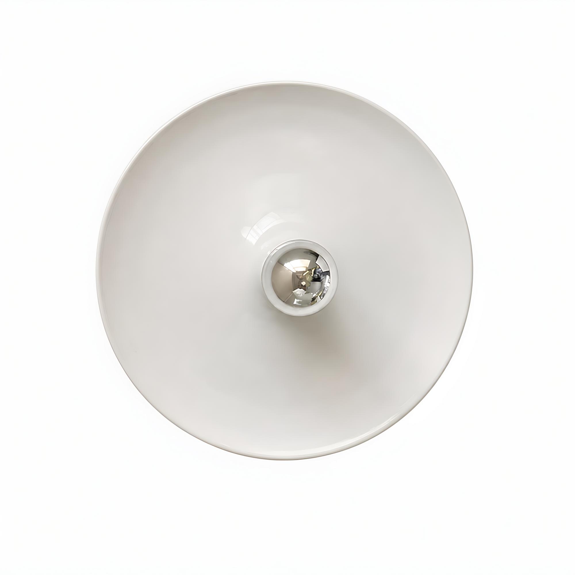 Flat Type / White Space Age Disc Ceiling Lamp