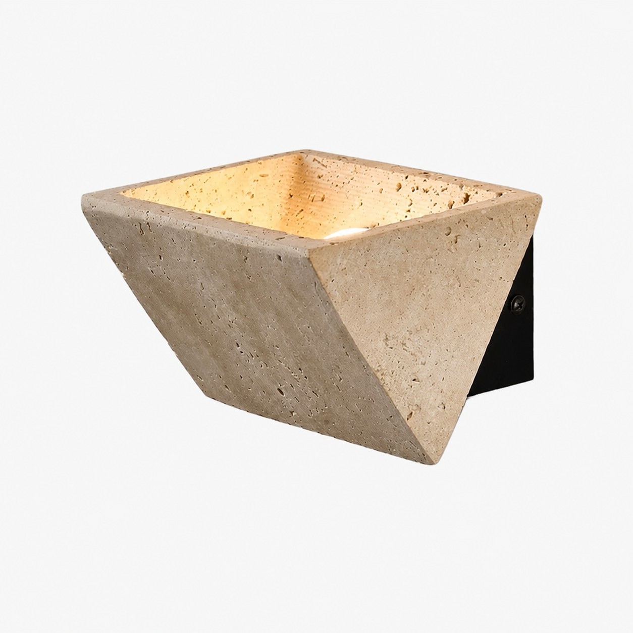 SKU Image - Lit Travertine Wall Sconce