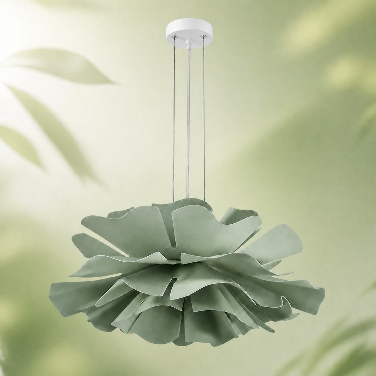 Flower Pendelleuchte – Acrylblüten in Weiß, Rosa oder Salbeigrün – 7