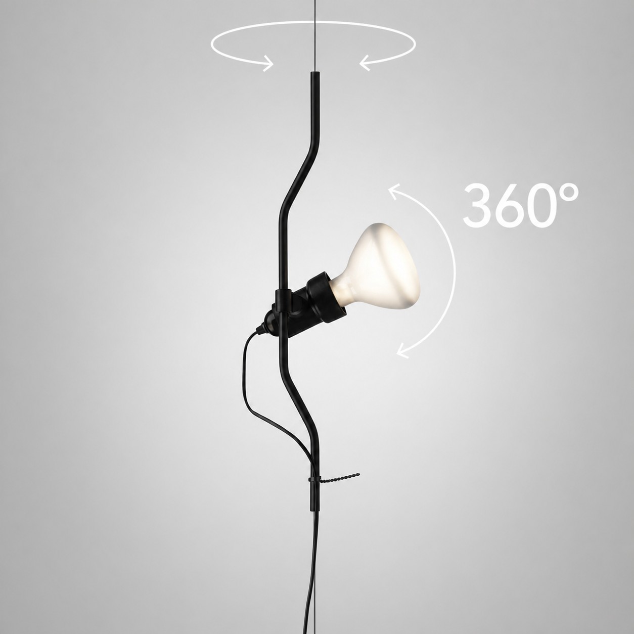 Cabezal negro ajustable con indicadores de giro de 360 grados
