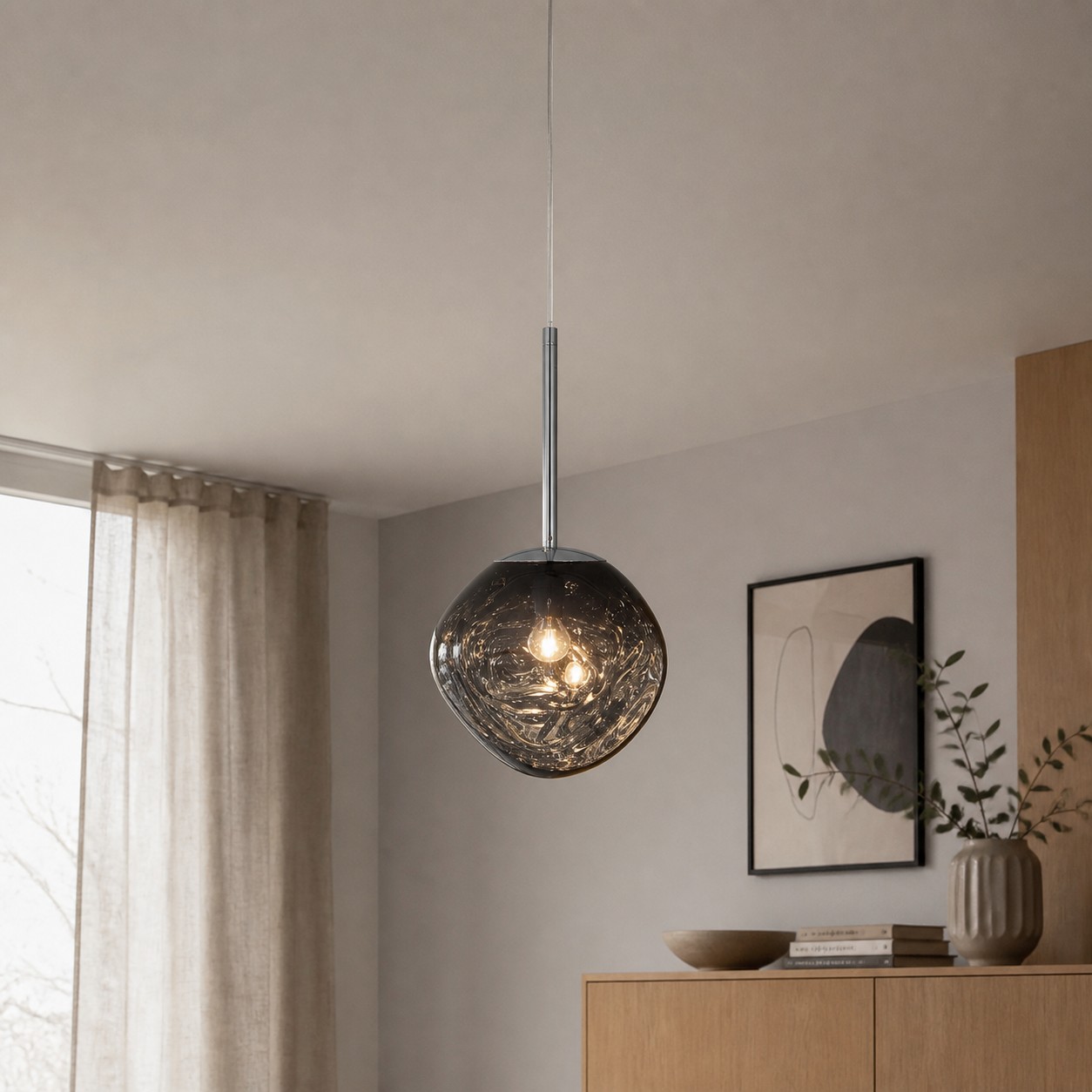 Smoke Gray pendant in a living space