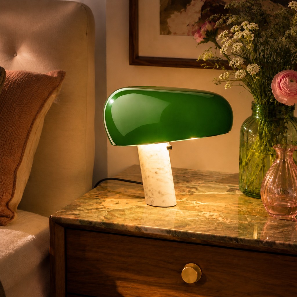 Die gleiche grüne Lampe ist eingeschaltet