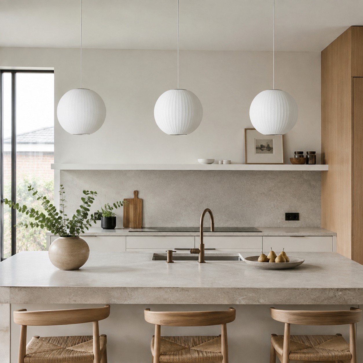 Závěsná lampa Bubble nad moderním jídelním stolem