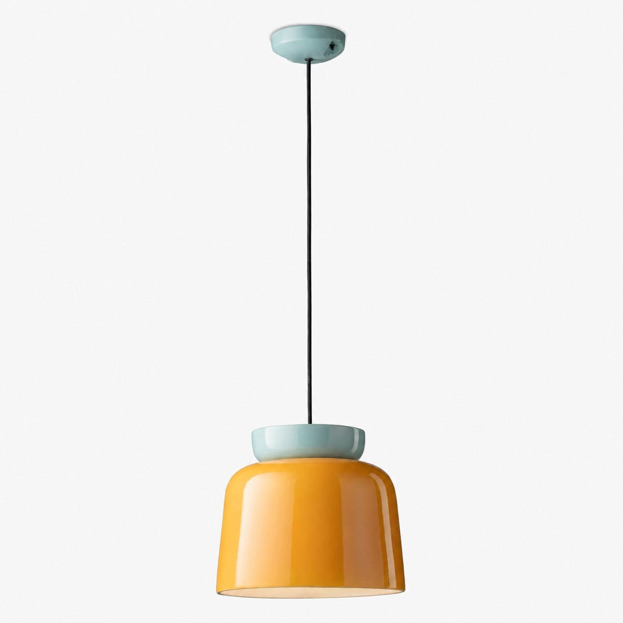 Colgante azul claro y amarillo, tamaño A