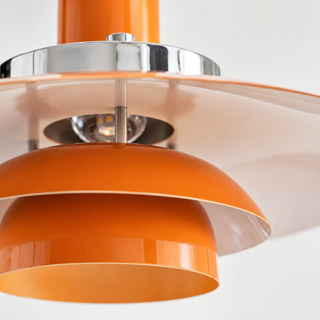 Layered pendant light underside detail