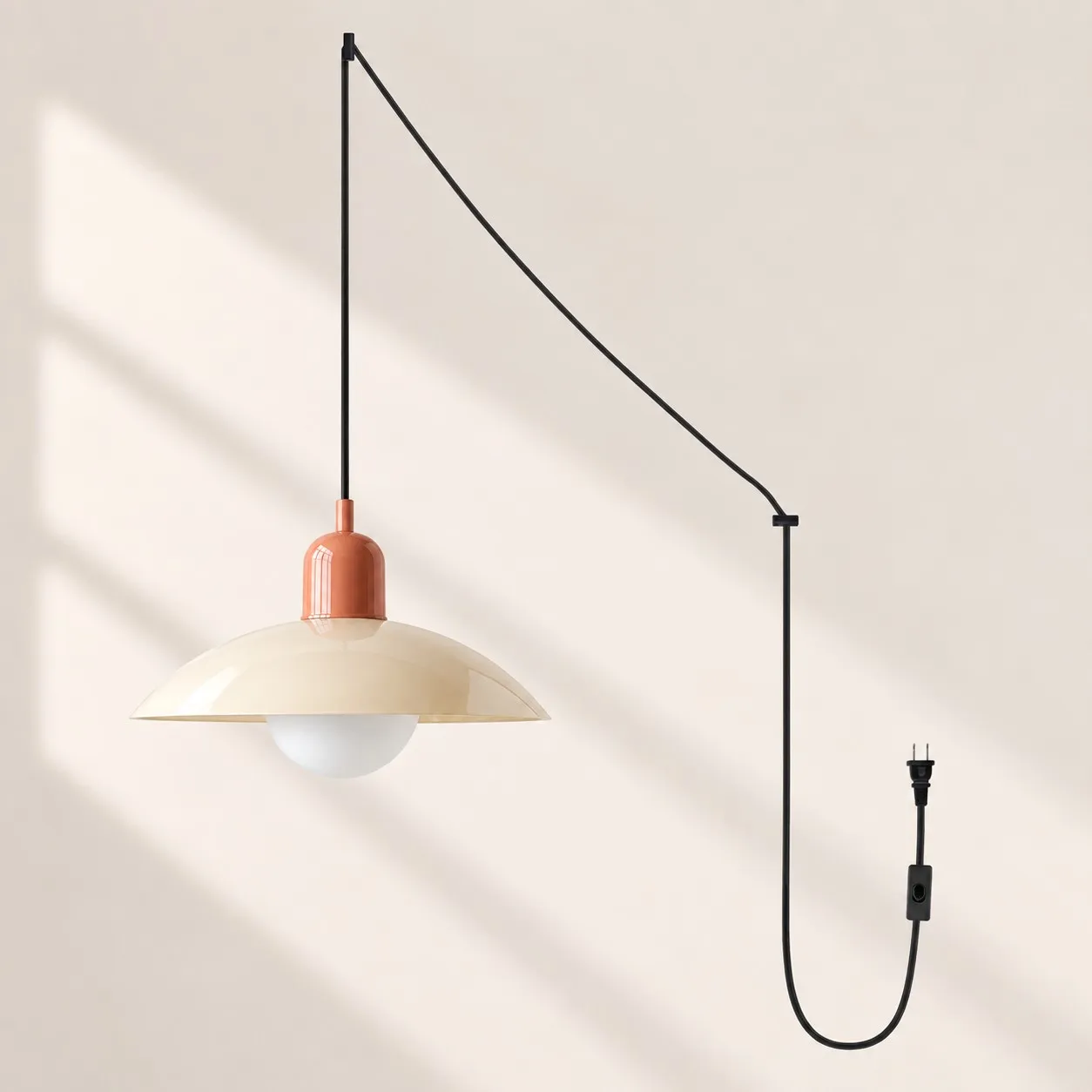 Suspension à brancher Mid Century Bauhaus | Lampe de salle à manger