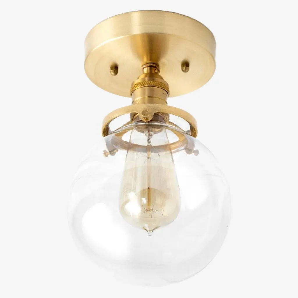 Glorica Glass Retro Globe Ceiling Light - Vintage Industrial Home Lighting K1509