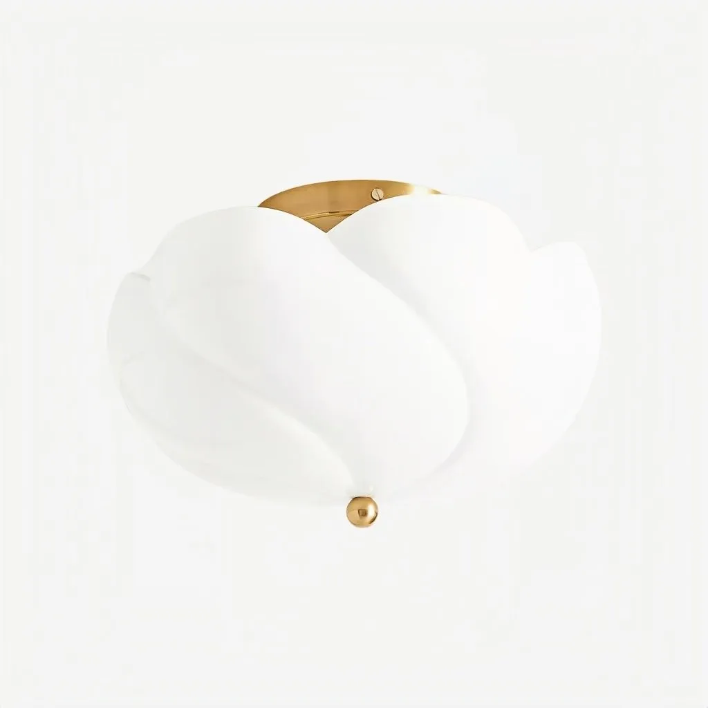 Modo Ceiling Light - Minimalist Glass Shade with Sleek Brass Frame for Dining Room or Office K1676