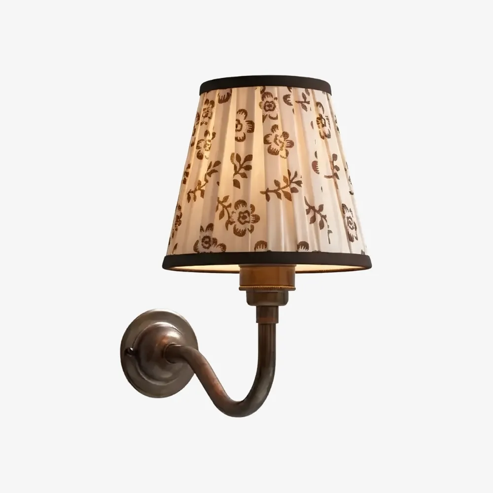 Florale stoffen wandlamp Cottaloy