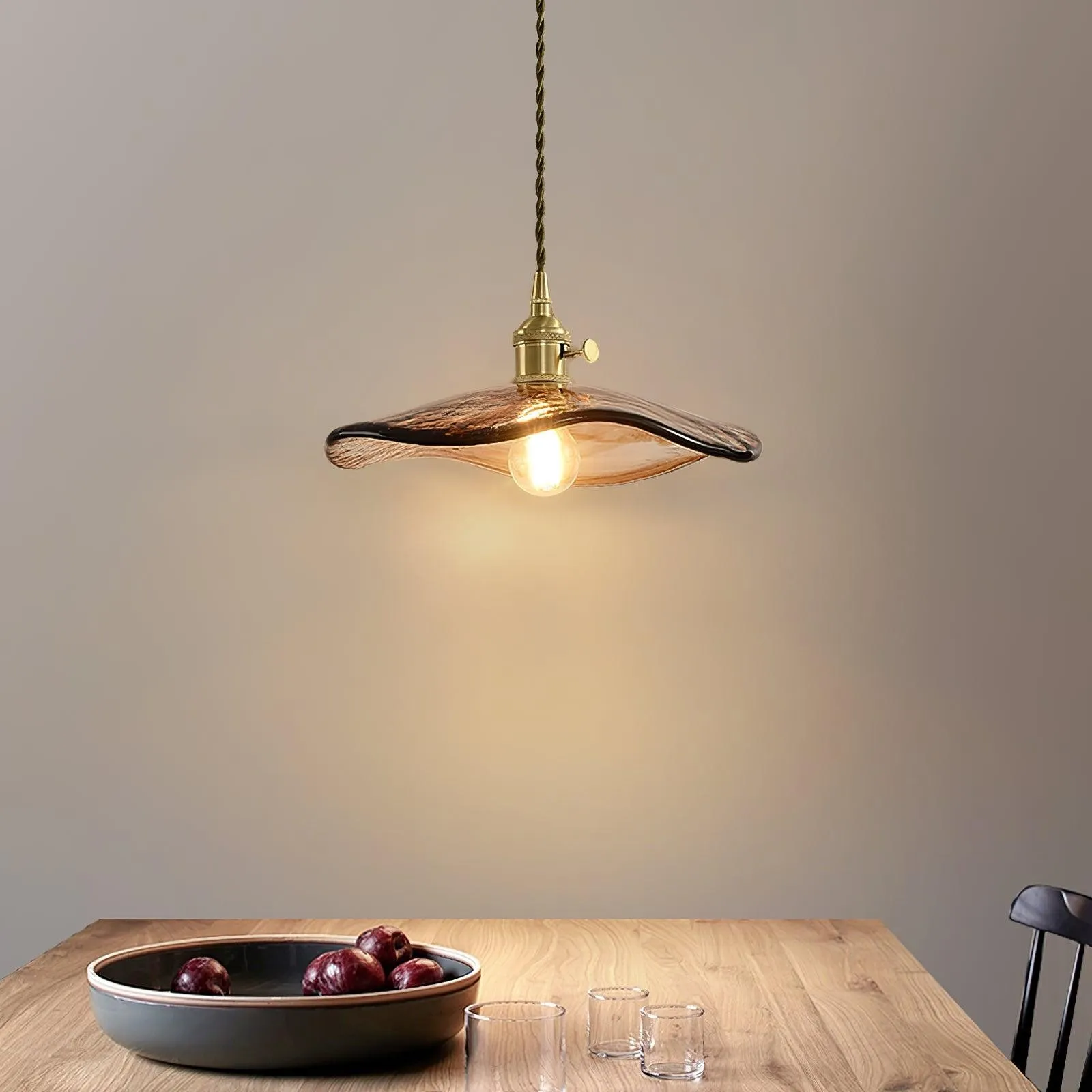 Flower Petal Glass Pendant Light K387