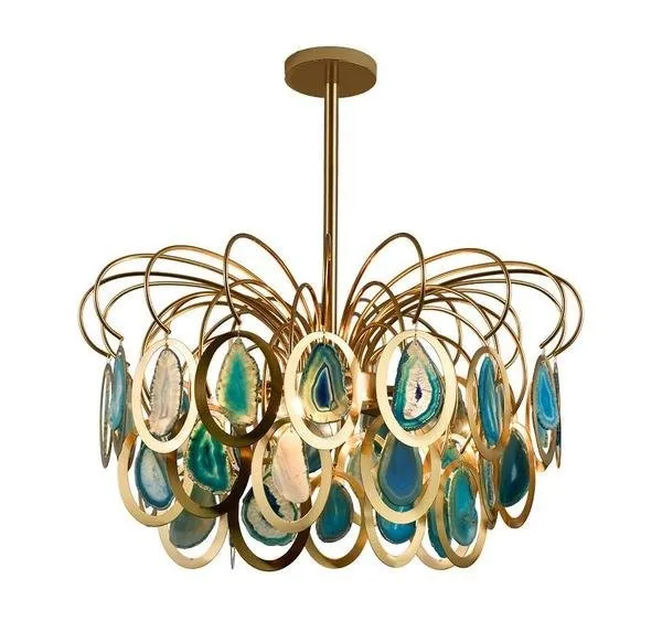 Luxury Pendant Slice Agate Chandelier