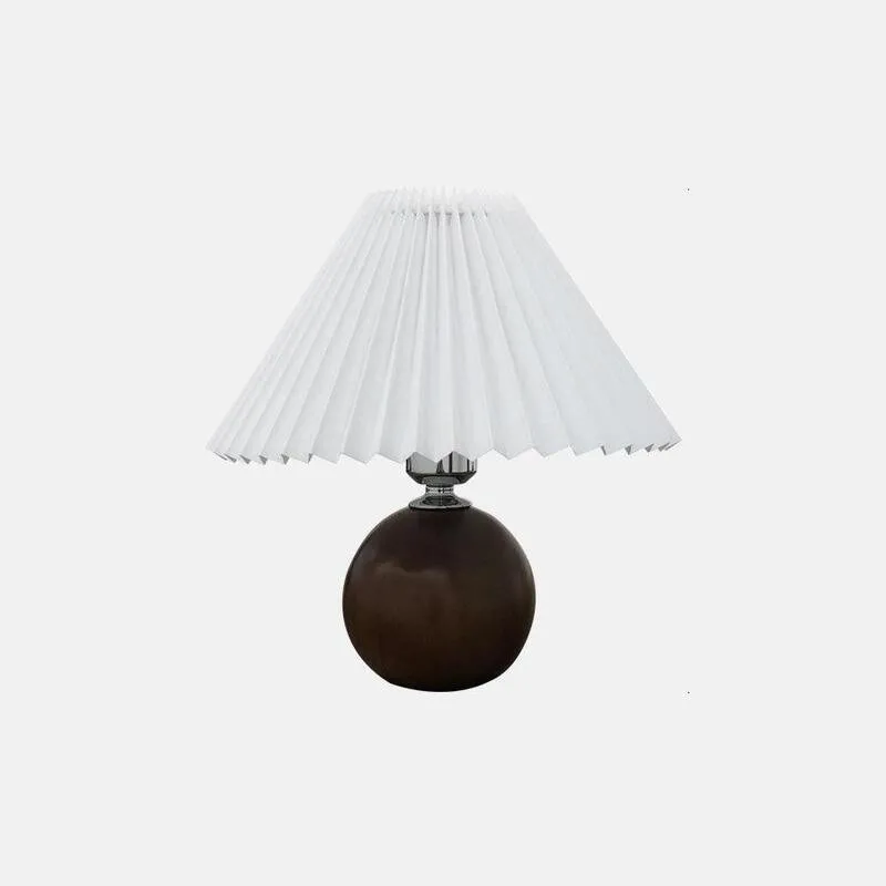 Pleated Wooden Table Lamp For Living Room K09