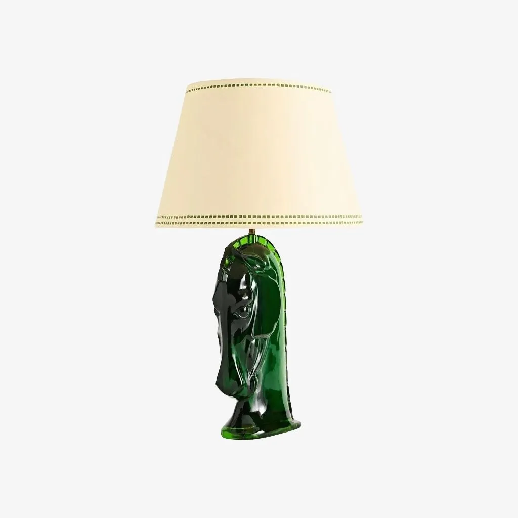 Modo Sculptural Horse Head Table Lamp in Resin - Decorative Table Light for Home Office K1664