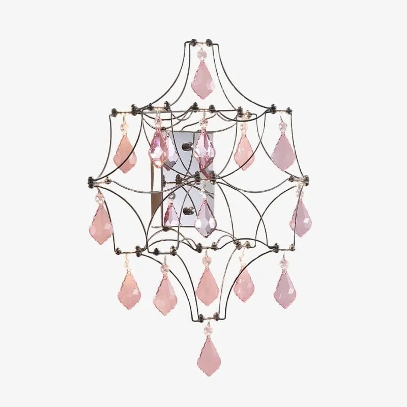 Crynora Crystal Cascade Wall Sconce - Sparkling Firefly Effect LED Light for Bedroom or Living Room K2122