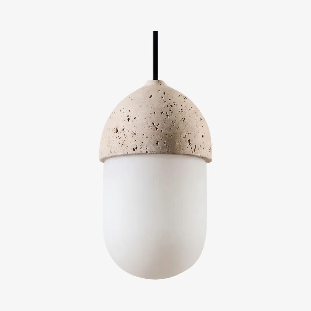 Orbaltis Modern Orb Cluster Pendant Light - Natural Stone and Glass Hanging Lamp for Living or Kitchen K2266