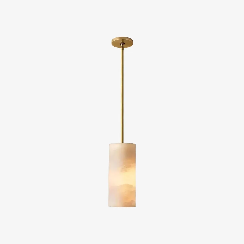 Lumastera Natural Stone Texture Cylindrical Pendant Lamp - Luxury Lamp for Living Room K2401