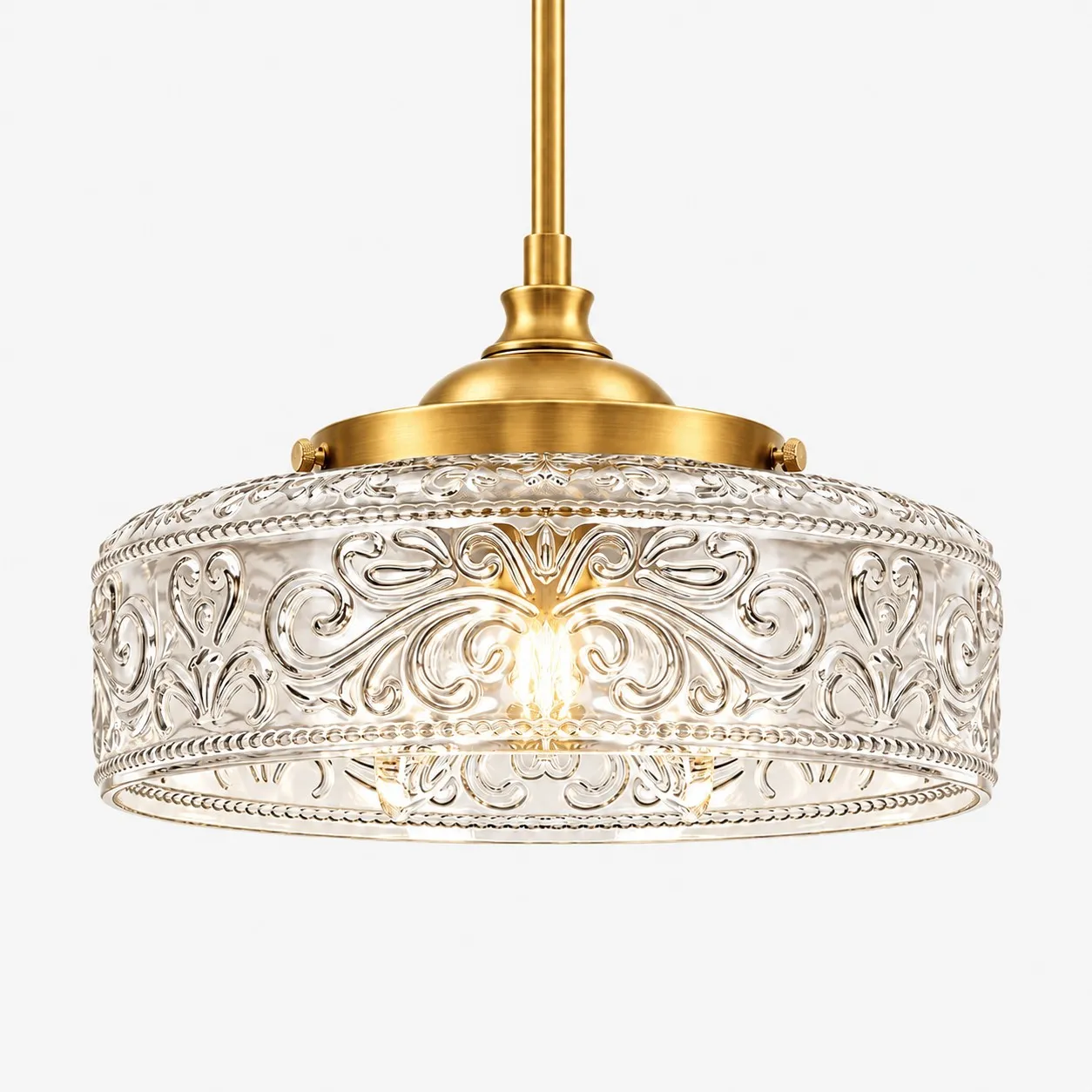 Adjustable Pendant: Decorative Patterned Glass &mdash; A clear perspective