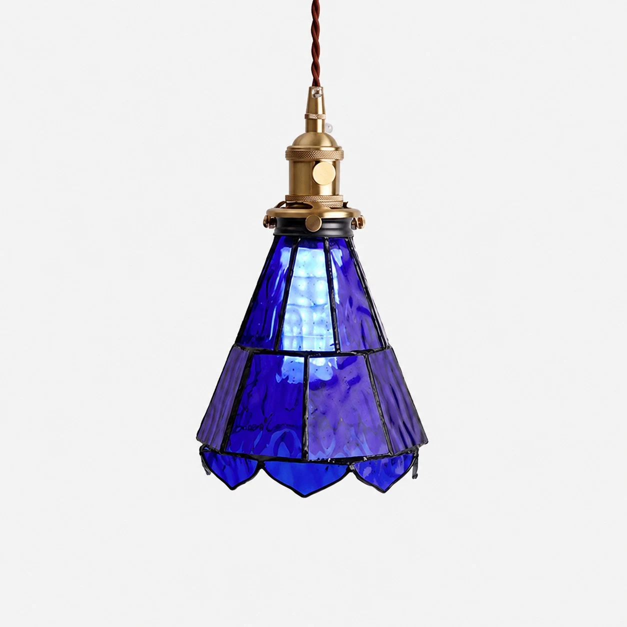 Pendentif en verre bleu